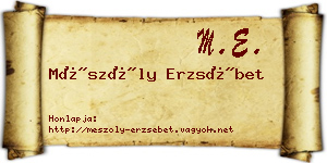 Mészöly Erzsébet névjegykártya